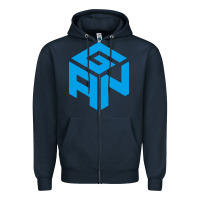 Navy gancube Zipper Hoodie - linhVisuals