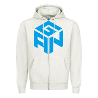 Oatmeal Heather gancube Zipper Hoodie - linhVisuals