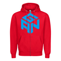 Red gancube Zipper Hoodie - linhVisuals