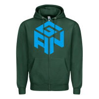 Sports Green gancube Zipper Hoodie - linhVisuals