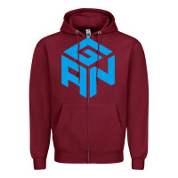 Burgundy gancube Zipper Hoodie - linhVisuals