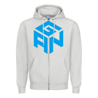 Dove Grey gancube Zipper Hoodie - linhVisuals