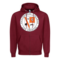 Burgundy Occidental College Zipper Hoodie - linhVisuals