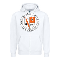 White Occidental College Zipper Hoodie - linhVisuals