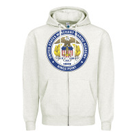 Oatmeal Heather United States Merchant Marine Academy Zipper Hoodie - linhVisuals