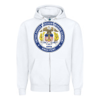 White United States Merchant Marine Academy Zipper Hoodie - linhVisuals