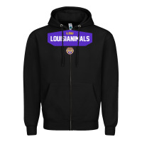 Black lsu louisianimals Zipper Hoodie - linhVisuals