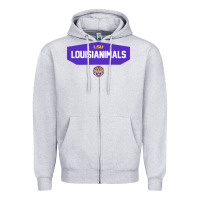 Heather Grey lsu louisianimals Zipper Hoodie - linhVisuals