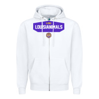 White lsu louisianimals Zipper Hoodie - linhVisuals