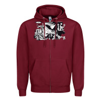 Burgundy guernica artwork Zipper Hoodie - linhVisuals