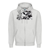 Dove Grey guernica artwork Zipper Hoodie - linhVisuals