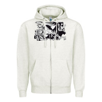 Oatmeal Heather guernica artwork Zipper Hoodie - linhVisuals