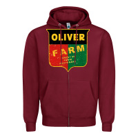 Burgundy oliver farm Zipper Hoodie - linhVisuals