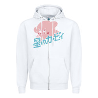 White kirby kanji Zipper Hoodie - linhVisuals