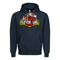 Navy clever girl Zipper Hoodie - linhVisuals