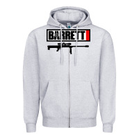 Heather Grey barrett firearm company Zipper Hoodie - linhVisuals