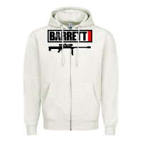 Oatmeal Heather barrett firearm company Zipper Hoodie - linhVisuals