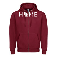 Burgundy home in wisconsin love u.s Zipper Hoodie - linhVisuals