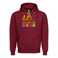 Burgundy 44 years old birthday sloth dabbing 44th birthday sloth Zipper Hoodie - linhVisuals