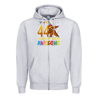 Heather Grey 44 years old birthday sloth dabbing 44th birthday sloth Zipper Hoodie - linhVisuals
