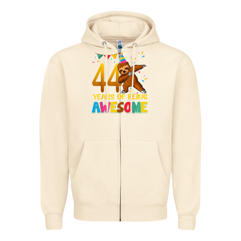 44 Years Old Birthday Sloth Dabbing 44th Birthday Sloth Zipper Hoodie by linhVisuals | Teevron