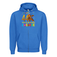 True Royal 44 years old birthday sloth dabbing 44th birthday sloth Zipper Hoodie - linhVisuals