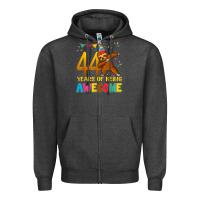 Charcoal Heather 44 years old birthday sloth dabbing 44th birthday sloth Zipper Hoodie - linhVisuals
