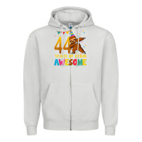 Dove Grey 44 years old birthday sloth dabbing 44th birthday sloth Zipper Hoodie - linhVisuals