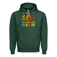 Sports Green 44 years old birthday sloth dabbing 44th birthday sloth Zipper Hoodie - linhVisuals