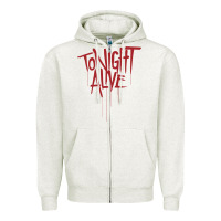 Oatmeal Heather tonight alive Zipper Hoodie - linhVisuals