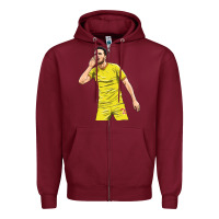 Burgundy Diogo Jota Zipper Hoodie - linhVisuals