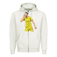 Oatmeal Heather Diogo Jota Zipper Hoodie - linhVisuals