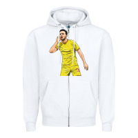 White Diogo Jota Zipper Hoodie - linhVisuals