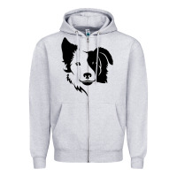 Heather Grey dog, collie, dogs, collies, border collies, puppy, sheepdog Zipper Hoodie - linhVisuals