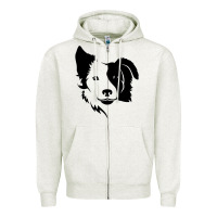 Oatmeal Heather dog, collie, dogs, collies, border collies, puppy, sheepdog Zipper Hoodie - linhVisuals