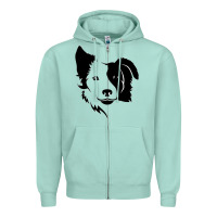 Seafoam dog, collie, dogs, collies, border collies, puppy, sheepdog Zipper Hoodie - linhVisuals