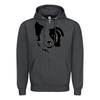 Smoke dog, collie, dogs, collies, border collies, puppy, sheepdog Zipper Hoodie - linhVisuals