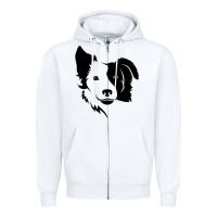 White dog, collie, dogs, collies, border collies, puppy, sheepdog Zipper Hoodie - linhVisuals