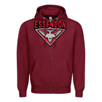 Burgundy essendon fc Zipper Hoodie - linhVisuals