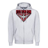 Heather Grey essendon fc Zipper Hoodie - linhVisuals