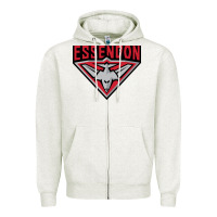 Oatmeal Heather essendon fc Zipper Hoodie - linhVisuals