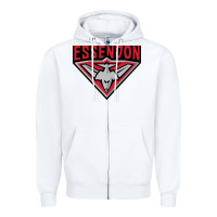 White essendon fc Zipper Hoodie - linhVisuals