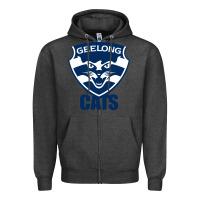 Charcoal Heather geelong cats Zipper Hoodie - linhVisuals