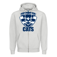 Dove Grey geelong cats Zipper Hoodie - linhVisuals