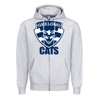 Heather Grey geelong cats Zipper Hoodie - linhVisuals