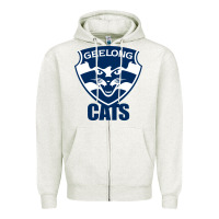 Oatmeal Heather geelong cats Zipper Hoodie - linhVisuals