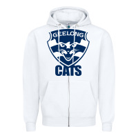 White geelong cats Zipper Hoodie - linhVisuals