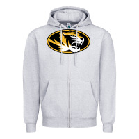 Heather Grey missouri tigers Zipper Hoodie - linhVisuals