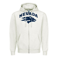 Oatmeal Heather nevada wolf pack Zipper Hoodie - linhVisuals