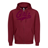 Burgundy montana griz Zipper Hoodie - linhVisuals
